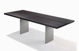 宫主家具现代简约奢华超大2.4米实木不锈钢餐桌会议桌特价定制