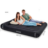 美国INTEX正品66769双人条纹植绒内置枕头充气空气床气垫床成都店