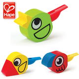 德国hape儿童玩具创意卡通小鸟口哨宝宝户外训练求生彩色木制哨子