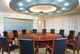 油漆贴木皮圆型会议桌会议台洽谈桌会客桌接待台办公家具捷锋家具