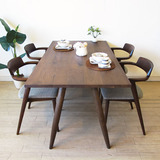 日式 纯实木餐桌 实木家具 现代 简约 不伸缩 白橡木 餐厅家具