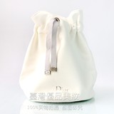 Dior迪奧专柜正品化妆包/收纳包/乳白色抽绳包/女桶包形/手拿包