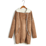 2015秋冬新款羊羔毛加厚加绒牛仔外套女修身显瘦夹克休闲长外套潮
