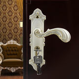 全铜白色门锁室内纯铜门锁卧室房门执手锁具欧式新款特价象牙白色