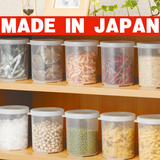 日本进口塑料圆形保鲜盒干货密封罐冰箱收纳盒储物罐食品盒保鲜罐