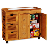 实木餐边柜 可移动厨房储物柜 蔬菜水果现代简约收纳柜