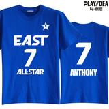 2015全明星赛NBAT恤 球衣T恤 小甜瓜7号安东尼短袖T恤 男士篮球服