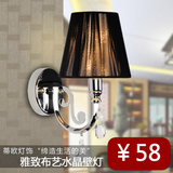 欧式水晶壁灯具时尚创意客厅灯现代卧室灯简约床头灯饰129黑拉丝
