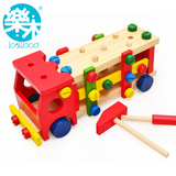 儿童早教益智类木制宝宝拆装工程车汽车工具车模型组装车积木玩具