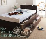 单人床板式高箱储物韩式宜家简约现代双人床定制1.5 1.8特价