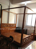 老榆木架子床；大床双人床；主卧室家具；实木红木古典现代家具