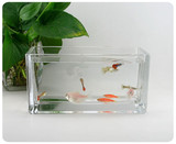 厂家直销独立式鱼缸办公桌面花盆小型鱼缸加厚玻璃长方形
