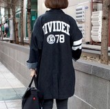 2014新品女装长袖韩版长袖中长款春装女韩国牛仔风衣外套女通勤棉