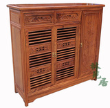 花梨木3门鞋柜 现代中式红木家具 实木鞋柜 餐边柜 多用柜