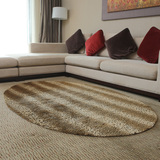 简约现代创意条纹动物沙发深色地毯客厅大椭圆形欧式高档布艺毯子