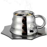 不锈钢咖啡杯 欧式咖啡厅办公室 创意星巴克咖啡杯配碟 茶杯水杯