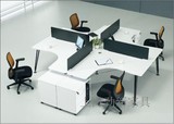 办公桌家具 简约黑白组合工作位 现代屏风员工 转角电脑职员桌椅