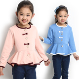 新款特价童装外套2016时尚春季韩版中大童个性纯色女童开衫外套