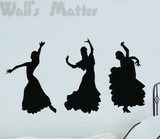 个性拉丁舞民族舞贴 艺术舞蹈教室广场舞培训学校装饰墙贴纸P0244