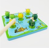 特价立体磁性钓鱼儿童早教益智木制玩具 幼儿亲子钓鱼游戏3岁