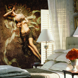 欧式简修风格 油画飞天花卉电视沙发背景墙 卧室大型壁画壁纸特价