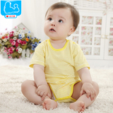 婴儿衣服夏季新生儿0-3-6个月纯棉连体衣夏季宝宝夏装薄三角哈衣