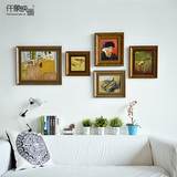 梵高的房间客厅装饰画沙发背景墙画餐厅欧式挂画卧室美式三联壁画