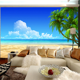 大型立体海景壁纸壁画大海海洋客厅电视沙发背景墙墙纸沙滩地中海
