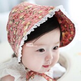 M087韩国进口Dr.CAP碎花大帽檐婴儿童帽子宝宝全棉胎帽遮阳公主帽