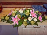 高档仿真百合玫瑰长台花 餐桌花  装饰花 样板房花艺 接待台花