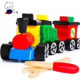 新品木制儿童拆装拼装组装玩具益智螺母车 3-4-5-6岁男孩宝宝