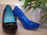 新款正品红蜻蜓女鞋牛皮高跟防水台女士单鞋B512831 B512833