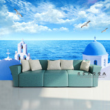 3d欧式地中海城堡墙纸 电视卧室沙发餐厅走廊背景墙简约壁纸壁画