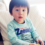 【E宝实拍】2014新款日本正品zoomic男女童彩点色织长袖T恤 2色入