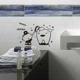 卫生间贴纸防水墙贴 洗手间浴室瓷砖趣味卡通贴纸贴画 我爱刷牙