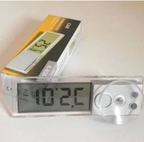 新款吸盘式 透明液晶时钟 温度计车载电子钟表 车用数字电子钟