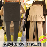 2016新 韩国代购假两件加绒加厚打底裤 女外穿修身显瘦包臀 裤裙