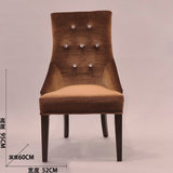 新古典高背椅西餐椅简约欧式餐厅会所单人椅软包椅