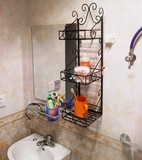 【天天特价】浴室置物架铁艺壁挂卫浴收纳架多层架子卫生间角架