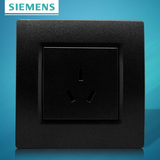 西门子开关插座面板 官方授权灵动金属黑系列 10A三孔电源插座