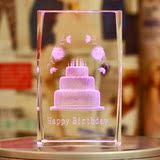 精品水晶音乐盒 MP3八音盒 送女生日礼物 创意发光旋转 新年礼物