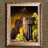 手绘油画客厅装饰家居玄关餐厅有框欧式水果葡萄酒水果jp48