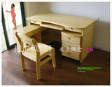 新款电脑桌全实木老板书桌组合松木办公桌订做转角矮柜抽屉活动柜