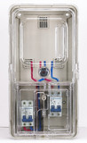 浩瑞 透明塑料防窃电电表箱 单相1户/一位预付费电表箱 上下结构