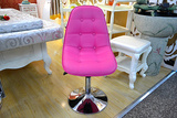 包邮美容美发美甲店吧台椅 粉色皮革靠背座椅 旋转升降 精致舒适