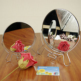 铁边镜复古工艺镀银圆形双面镜子化妆镜梳妆镜美容镜台式镜桌面镜