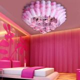 简约现代温馨浪漫粉红色紫罗兰色卧室客厅餐厅led田园水晶吸顶灯
