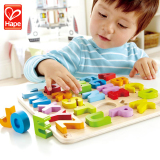 德国hape英文大小字母数字立体拼图木质拼板儿童玩具宝宝启蒙认知