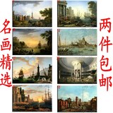 新品装饰画 世界名画酒店挂画风景油画威尼斯油画街景油画 喷绘画