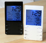 室内 温度计 家用多功能电子温湿度计婴儿夜光挂墙式天气预报钟